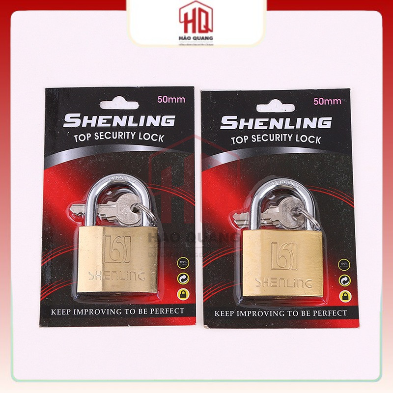Ổ Khóa SHENLING 50mm – Khóa Chống Cắt Chống Rỉ – Kèm 3 Chìa – Khóa Bảo Vệ An Toàn Cao Cấp