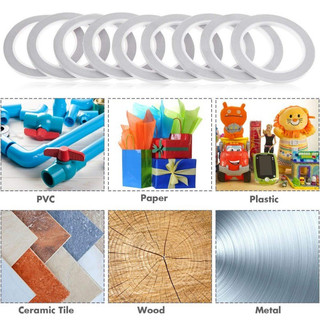 5 / 10 / 15Rolls Băng keo hai mặt siêu mỏng - DIY White Strong Sticky Tape Đồ dùng văn phòng trường học