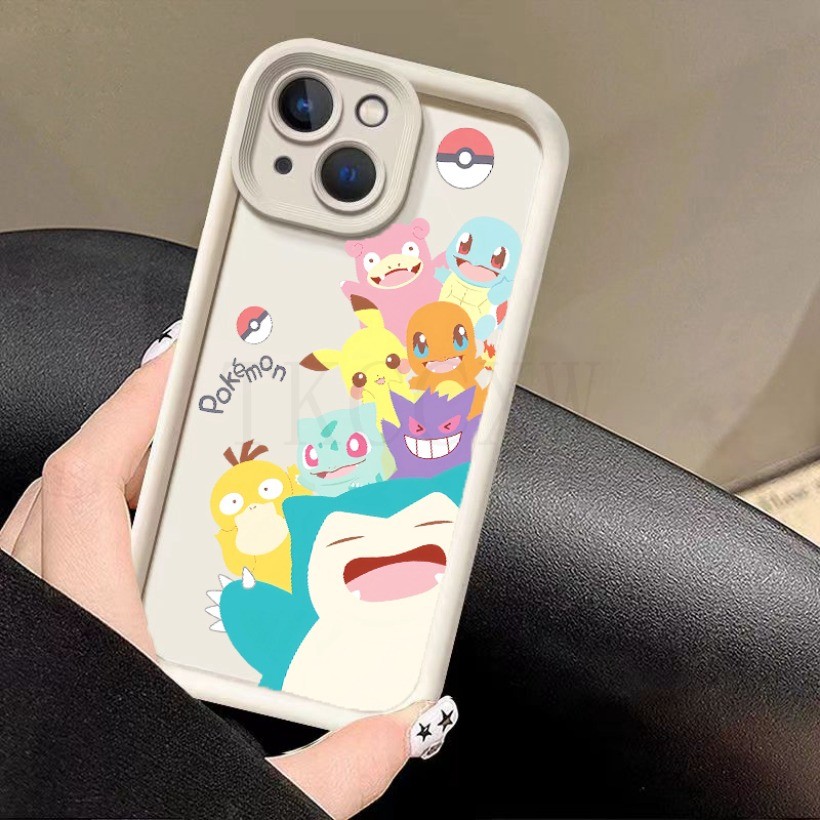 Tương thích cho Samsung Galaxy S24 FE S25 Edge S25 FE A23 A36 A06 A16 M35 M51 M54 M55 Pokemons Snorlax Pikachu Silicone Soft Cover