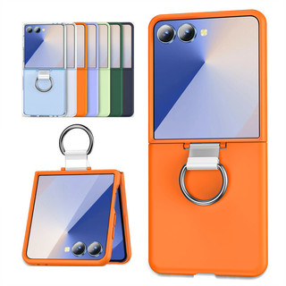 Sang Trọng Mờ Có Tay Cầm Nhẫn Dành Cho Samsung Galaxy Z Flip 7 Z Flip 7FE Z Flip 6 Z Flip 5 Z Flip 4 Z Flip 3 Khóa Ngón Tay Màu Trơn Chống Sốc PC Cover