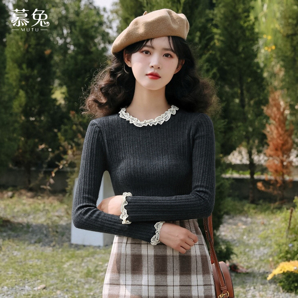 Mutu Áo Len Dài Tay Phong Cách Pháp, Chất Liệu Cao Cấp,Slim-fit Hợp Thời Mùa Đông 2025