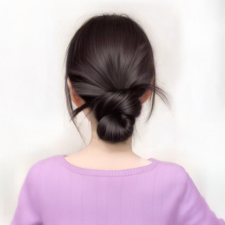 Kẹp lông vũ bun tóc giả mảnh, phù hợp dùng hàng ngày