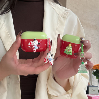 Giáng Sinh Cây Giáng Sinh Pacha Chó Cho AirPods 1 / 2 3 Pro Pro Pro2 pro3 Airpods4 Bộ Tai Nghe Không Dây Bluetooth Bảo Vệ AirPods Pro i3 i4 pro3 Vỏ Bảo Vệ Tai Nghe