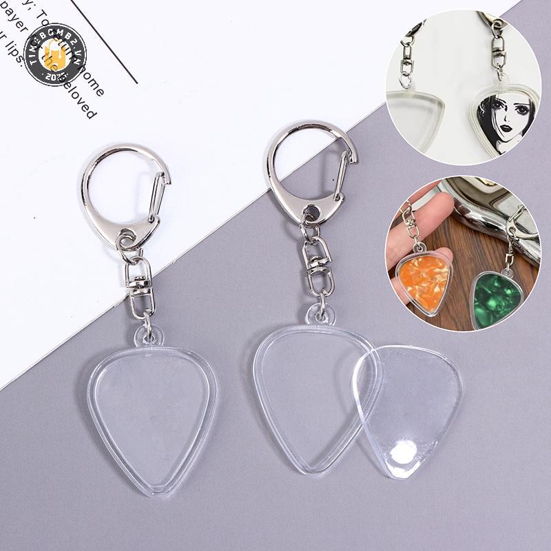 {TB & Bag} 3 / 5 Chiếc Guitar Pick Collection Box Móc Khóa Khung Ảnh Trong Suốt Có Thể Thay Thế Mặt Dây Chuyền Có Thể Tháo Rời Phụ Kiện Âm Nhạc.