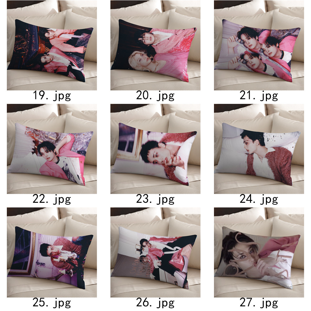 Vỏ gối Polyester hình chữ nhật một mặt Kpop Stray Kids, có thể giặt được, thích hợp để trang trí phòng khách giường Sofa (không bao gồm lõi)