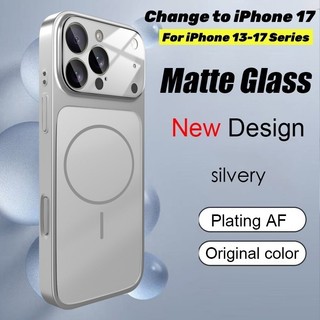 Ốp lưng chuyển đổi iPhone đổi sang iPhone 17 Pro max Ốp lưng iPhone 17 Air 16 15 14 Pro Max 13 Kính Nano mờ sang trọng sạc từ tính chống sốc Vỏ cứng cửa sổ lớn Full Cover