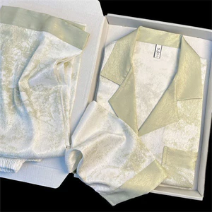 Mùa Xuân Hè 2025 Mùa Thu Băng Lụa Bộ Đồ Ngủ Nữ Dài Tay Mỏng Rời Nữ Homewear Phù Hợp Với