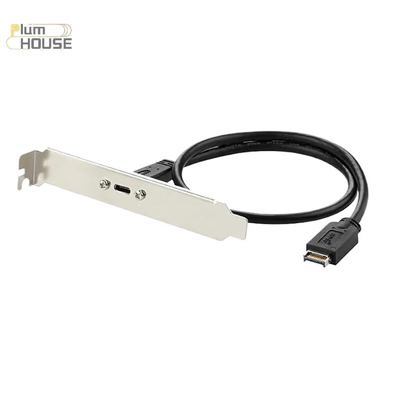 PlumHOUSE 50cm USB 3.2 Bảng Điều Khiển Trước Đầu Type-E Sang USB-C Loại C Nữ Kết Nối Dây Nối Dài Cáp TYPE-E Cáp Vách Ngăn VN