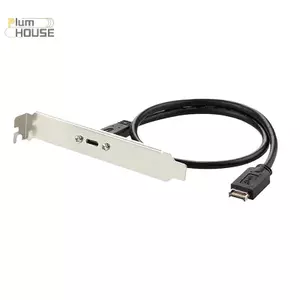 PlumHOUSE 50cm USB 3.2 Bảng Điều Khiển Trước Đầu Type-E Sang USB-C Loại C Nữ Kết Nối Dây Nối Dài Cáp TYPE-E Cáp Vách Ngăn VN