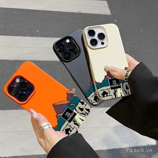 Ốp điện thoại mềm nửa gói sơn đơn giản Road Alpine Thích hợp cho iPhone 17promax 17pro 16promax 15 Chống sốc 14pro 13 12promax 11pro 11 Vỏ điện thoại chống sốc