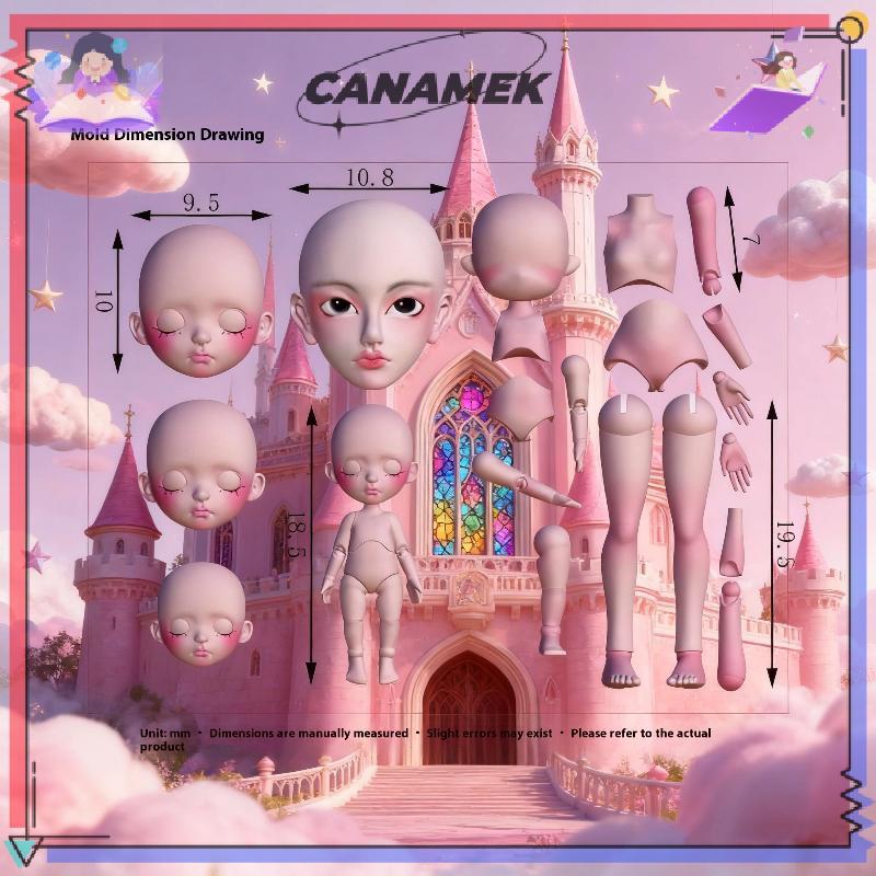 CANAMEK 1 Bộ Búp Bê Mặt 3D Khuôn Silicon Móng Tay Nghệ Thuật Trang Trí DIY Thiết Kế Móng Tay Khuôn Đeo Giáp Phụ Kiện CSF