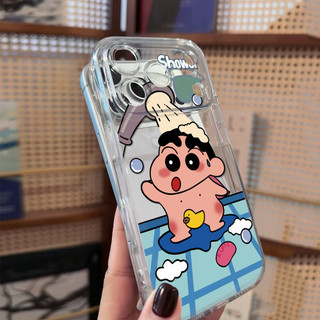 Shin-chan dùng điện thoại tắm cho iPhone 17Air / 16 / 15PLUS / 14 / 13pro Max / 12 / 11 / X / XS / 7 / 8, cá tính sáng tạo. Vỏ trong suốt, chống thấm nước, chống sốc, vỏ bảo vệ