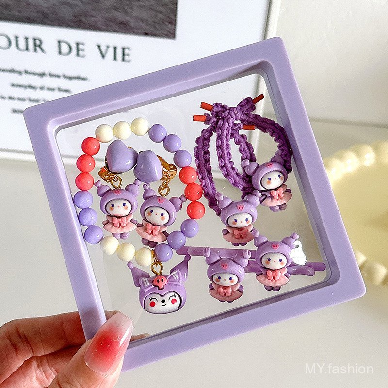 Phong Cách Mới Trẻ Em Hoạt Hình Dễ Thương Vòng Tay Hộp Quà Tặng Bộ Nhẫn Công Chúa Cô Gái Quà Tặng Bé Kẹp Tai Hộp Trang Sức