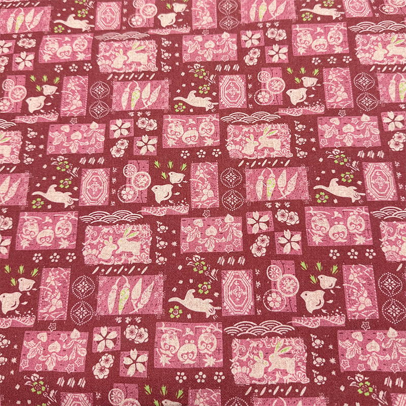 Vải Lanh Cotton Mã Hóa Phong Cách Vintage In Chủ Đề Vải In Hình Cho DIY Trang Trí Khăn Trải Bàn Màn 1 Mét