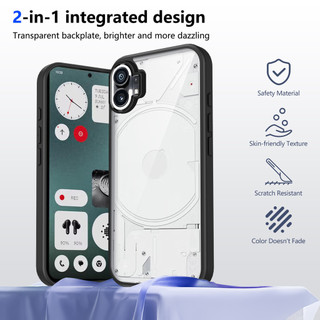 For Nothing Điện thoại Nothing Phone 1 Ốp lưng cứng trong suốt Khung silicon mềm Chống rơi Vỏ mỏng chống sốc