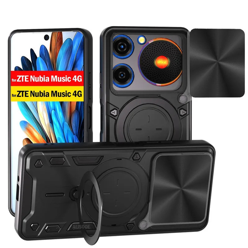 Dành Cho ZTE Nubia Âm Nhạc 4G Vỏ Giáp Trượt Camera Vòng Đứng Bảo Vệ Vỏ Điện Thoại Capa Cho Nubia Âm Nhạc 4G Funda