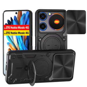 Dành Cho ZTE Nubia Âm Nhạc 4G Vỏ Giáp Trượt Camera Vòng Đứng Bảo Vệ Vỏ Điện Thoại Capa Cho Nubia Âm Nhạc 4G Funda