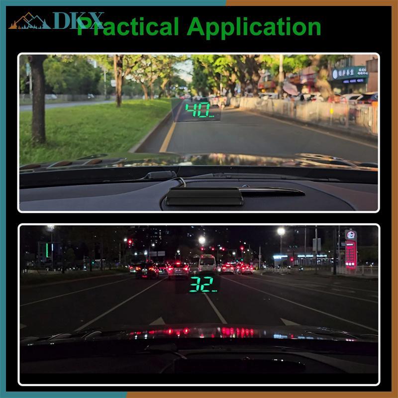 Màn hình hiển thị ô tô DKX W2 GPS HUD Máy chiếu kính chắn gió xanh cho tất cả các bộ phận ô tô Tốc độ điện tử KM / H MPH.