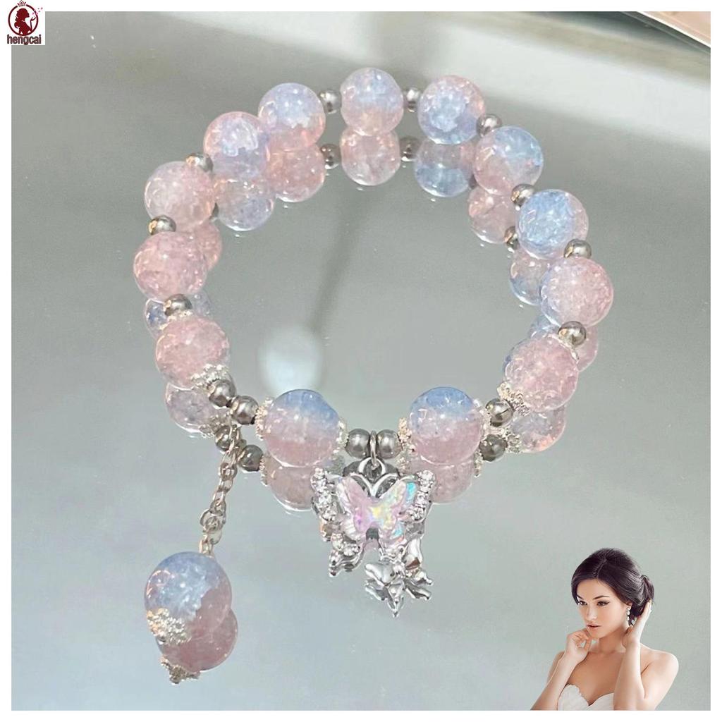 Vòng tay bướm đính hạt lấp lánh, dễ điều chỉnh, phù hợp cho nữ và bé gái dùng trong các bữa tiệc và hàng ngày