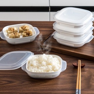 1 / 3 / 5 Cái Hộp Đóng Gói Gạo Hai Lớp - Thực Phẩm Làm Nóng Lò Vi Sóng Rau Quả Hộp Đựng Tươi