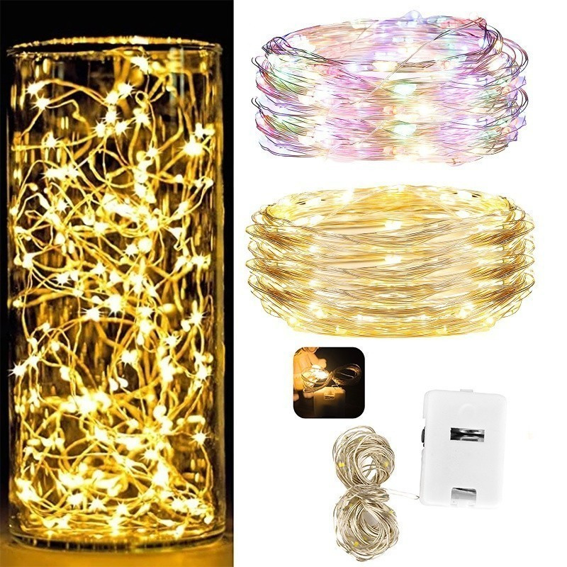 1 / 3 / 5 Cái 1 / 2M LED Dây Đồng Dây Đèn / Chạy Bằng Pin Cổ Tích Cho DIY Trang Trí Phòng Ngủ