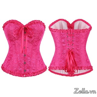 Bustier corset nữ ren bo hem, không tay off-shoulder, chỉnh hình cơ thể