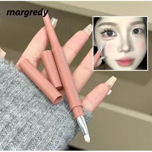 Gậy tằm ngủ MARGREDY, Bút phấn mắt Ombre 2 khóa màu, Bút Highlighter màu nâu hồng siêu mỏng 2 trong 1 Thích hợp cho người lười biếng