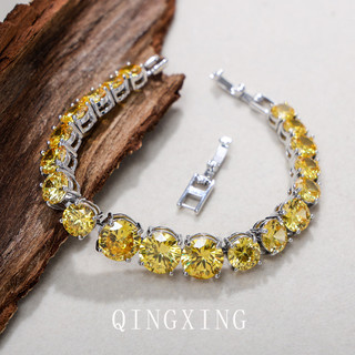 Vòng tay tennis nữ zircon nhiều màu sắc, phong cách châu âu