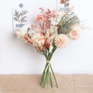 Hoa Giả Decor Trang Trí Nhà Cửa Phòng Khách Mẫu Đơn Lụa Cao Cấp Bó Cầm Tay Cô Dâu Tiệc Cưới Phong Cách Bắc Âu Cây Đạo Cụ Chụp Ảnh Vintage Sang Trọng Phụ Kiện Bàn Làm Việc Đẹp Mắt Retro Giống Thật Cúc Ping Pong