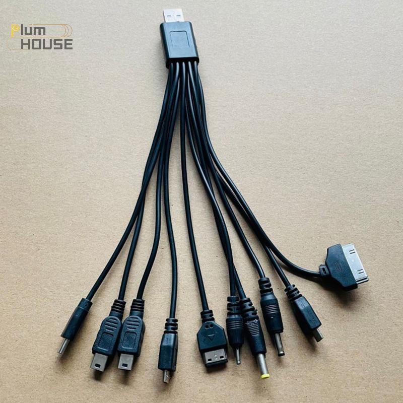 PlumHOUSE Đa Pin Cáp Sạc USB Adapter Cáp Dây Dữ Liệu 10 Trong 1 Cáp Truyền Dữ Liệu USB Đa Năng VN
