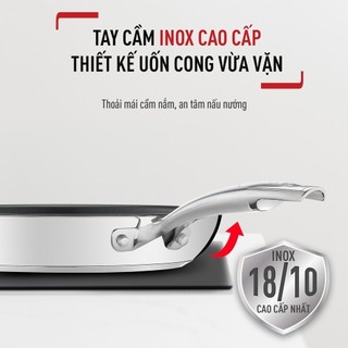 Chảo Inox Tefal Duetto Plus 24/26/28cm - G7320434/G7320524/G7320634 - Bảo hành 24 tháng