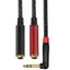BTM 6 35mm Stereo Splitter Y Cable Stereo Male to Double 6 35mm Female Splitter