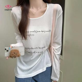 Áo Thun Mỏng Cổ Tròn Tay Dài Cho Nữ, Thiết Kế Thời Trang Mùa Hè