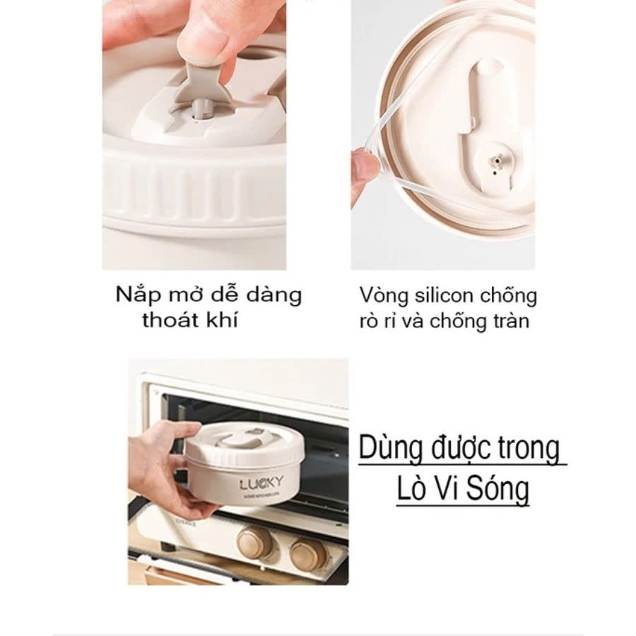 [TẶNG TÚI + ĐŨA THÌA] Hộp Đựng Cơm Giữ Nhiệt 3 Tầng – Dùng Được Lò Vi Sóng, Cơm Văn Phòng Cách Nhiệt