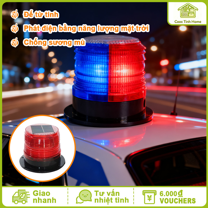 Đèn LED Năng Lượng Mặt Trời Đế Nam Châm – Nhấp Nháy Tự Động, Dễ Lắp Đặt, Nhỏ Gọn Tiện Lợi
