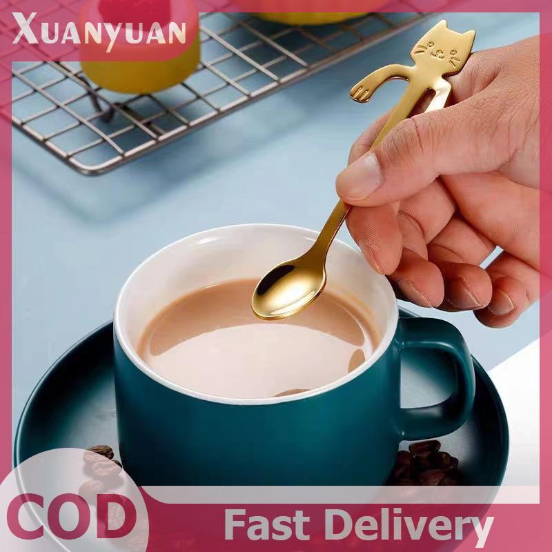 XUAN 1 Thìa Cà Phê Bằng Thép Không Gỉ Đáng Yêu Hình Dạng Dễ Thương Muỗng Cà Phê Món Tráng Miệng Ăn Muỗng Kem Thìa Bộ Đồ Ăn VN