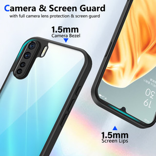 Dành cho OPPO A91 / Reno 3 Ốp điện thoại cứng trong suốt Khung silicon mềm chống rơi mỏng