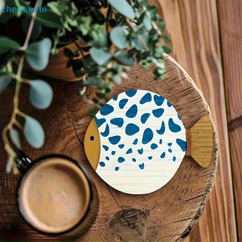 Cheenm 4 Cái / bộ Đế Lót Ly Bằng Gỗ Hình Cá Chịu Nhiệt Cho Những Người Yêu Cà Phê & Trà VN