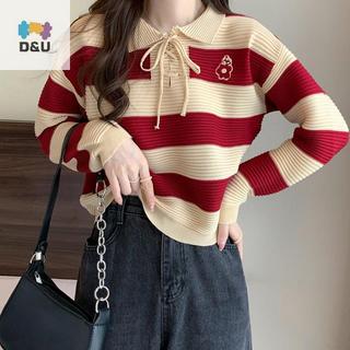 Pufangstar Áo Len Nữ Thêu Sọc Tay Rời thời trang VN