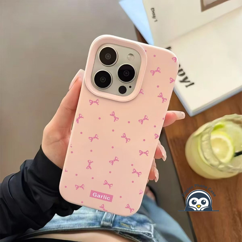 Ốp Điện Thoại Nơ Màu Hồng Dễ Thương Cho Vivo V40 V30 V29 X300 Pro Lite X200 FE X100 S30 Pro Vỏ Mini Ins Phong Cách Màu Kẹo Hoạt Hình Graffiti ốp Matte Chống Sốc Mặt Sau Mềm