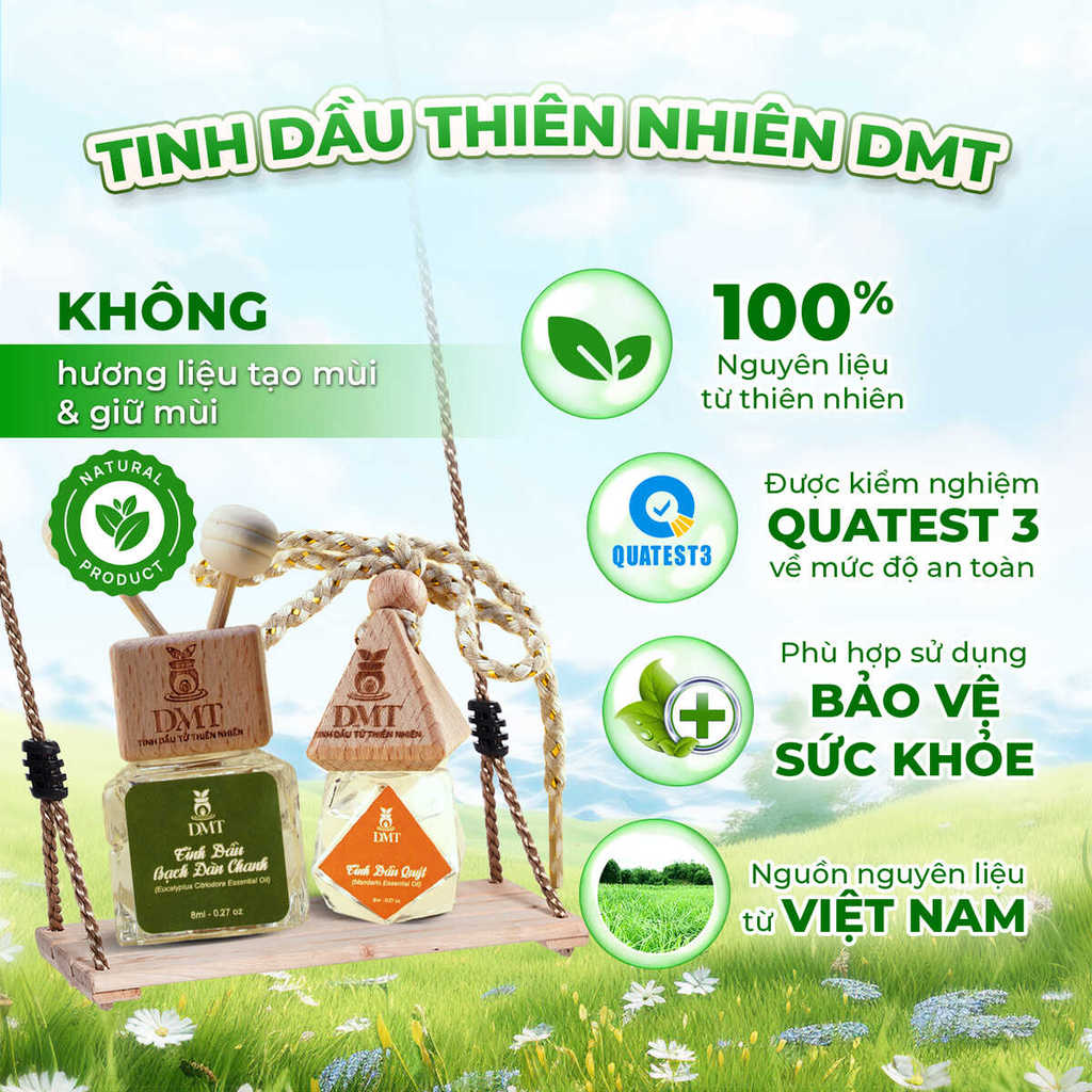 Combo 3 chai tinh dầu kẹp 8ml DMT - Best Seller Khử mùi, Thư giãn, Thanh Lọc, Nam Tính Hot