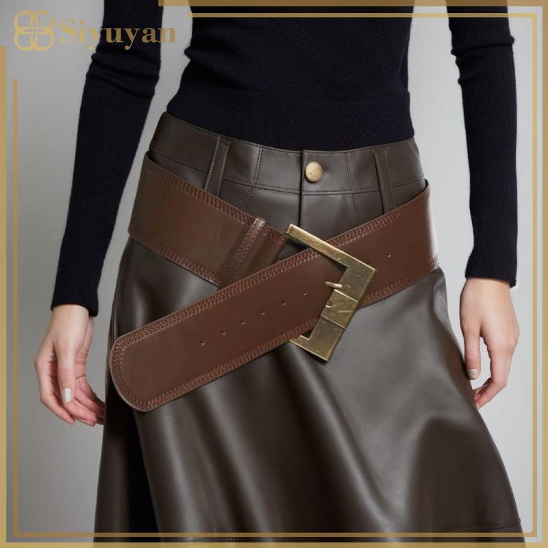 Siyuyan Thắt lưng da phong cách Gothic nặng, Y2K punk - Phụ kiện thời trang cho đầm và quần jean