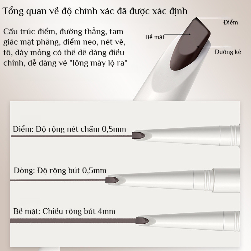 🔥Giá sốc🔥Bút kẻ lông mày hai đầu hình dao mổ，chì kẻ mày chống nước và mồ hôi, chì kẻ mày lâu trôi