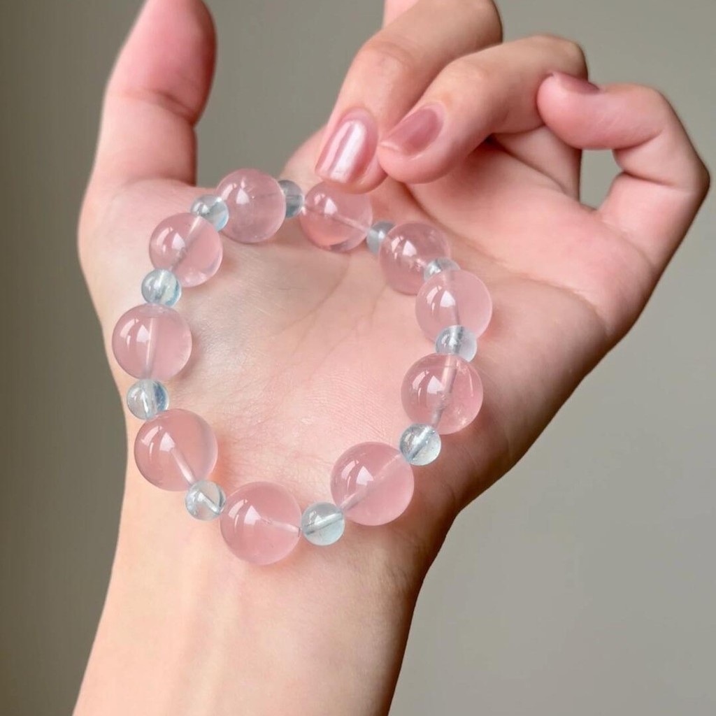 Vòng tay pha lê màu hồng mờ Starlight mới