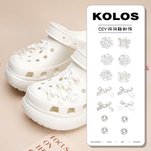 Phụ Kiện Giày Lỗ Nơ Ngọc Trai Hoa Thích Hợp Cho crocs Cao Cấp Có Thể Tháo Rời Busch Zhibixing ins