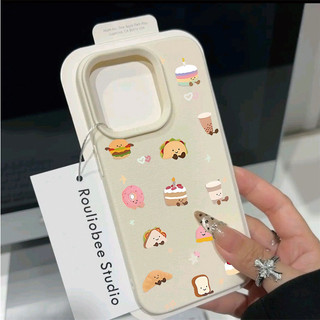 Kẹo Dễ Thương Jellycat Thực Phẩm Bánh Mì Trái Cây Vỏ Điện Thoại Cho Iphone 17 Pro Max 16 15 14 13 Pro Max 15 16 Plus 17 Vỏ Điện Thoại Không Khí Họa Tiết Lichee Hoạt Hình Silicon Mờ Chống Sốc Mềm