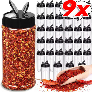 3 / 6 / 9 Chai Gia Vị Lật Đôi PET Dung Tích Lớn - Bếp BBQ Muối Tiêu Gia Vị Bình Lắc