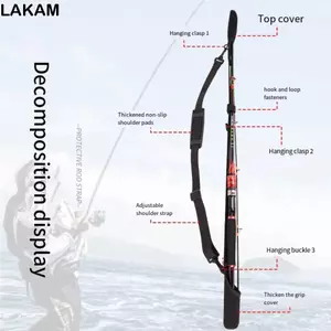 Dây đeo và giá đỡ cần câu LAKAM, thoáng khí và đàn hồi, bảo vệ cần câu cá