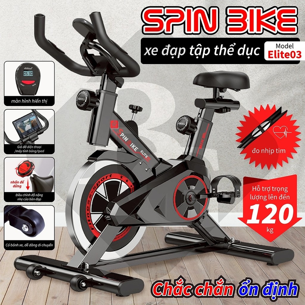 CT (ALL ELITE) BG-(Đọc Kỹ Nội Dung)Xe đạp tập thể dục tại nhà Elite cao cấp cảm biến nhịp tim hàng