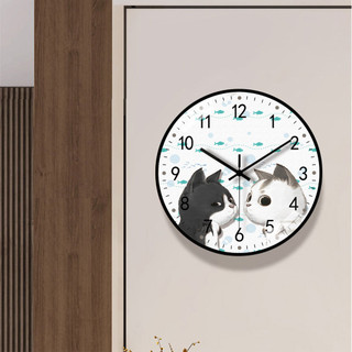 Đồng hồ treo tường hiện đại Bắc Âu Đồng hồ treo tường họa tiết động vật hoạt hình 8 inch Thích hợp cho phòng ngủ gia đình